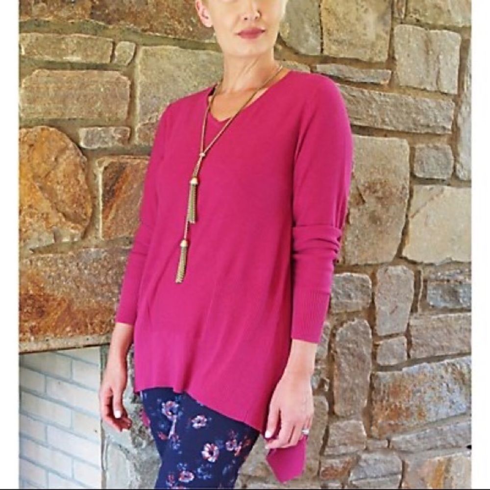 Joan Rivers Swing Style Sweater with Rib Detail